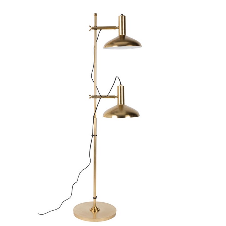 Lampadar auriu din metal cu 2 becuri 163 cm Karish Dutchbone