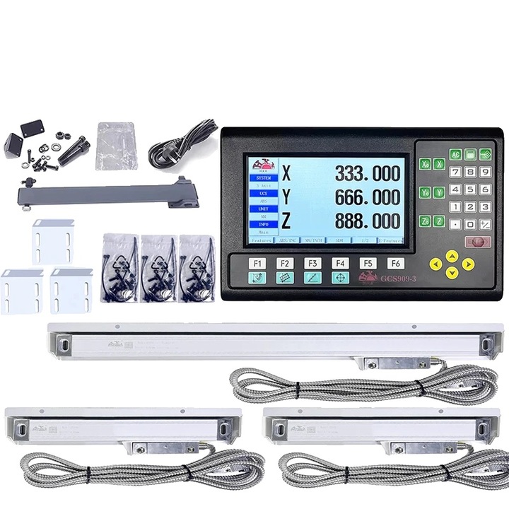 Set 3 Axe LCD DRO, 0.005mm, ecran LCD, instalare usoara, compatibilitate larga, 80-260V