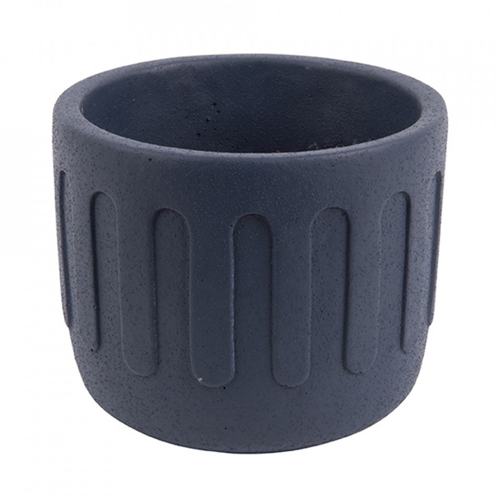 Suport pentru ghiveci albastru inchis din ciment 18 cm Drips Present Time