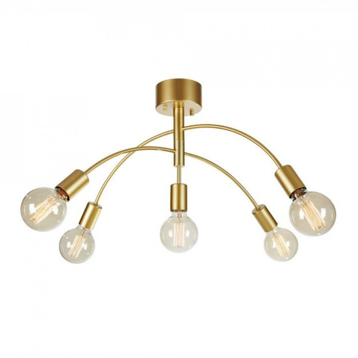 Plafoniera aurie din metal cu 5 becuri Cygnus Markslojd