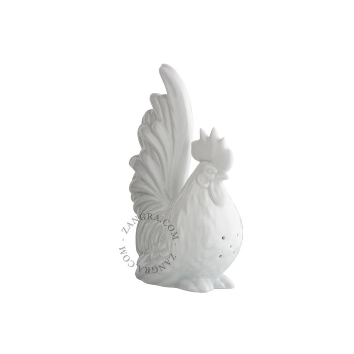 Solnita alba din ceramica Rooster Zangra