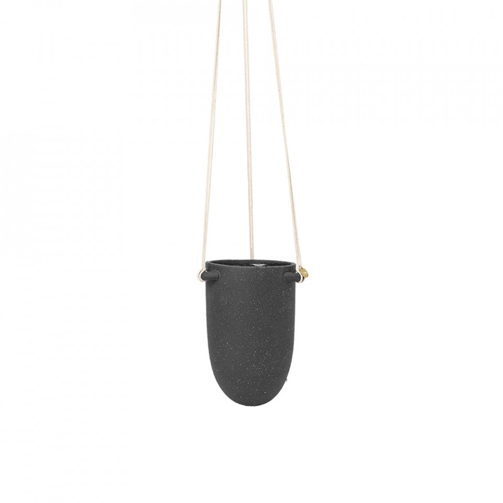 Ghiveci suspendabil gri inchis din ceramica 14 cm Speckle Ferm Living