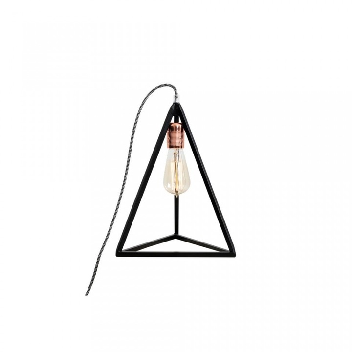 Veioza neagra din metal 35 cm Trimetric Custom Form