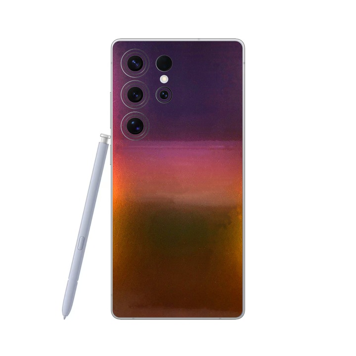 Folie iSkinz pentru Samsung Galaxy S25 Ultra - Cameleon Color Shift Aubergine Bronze, Split Cut, Skin Adeziv Full Cover, Protectie Carcasa Spate si Laterale