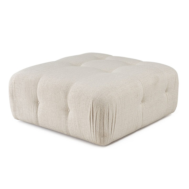 Taburet patrat crem din textil 105x105 cm Doblo The Home Collection