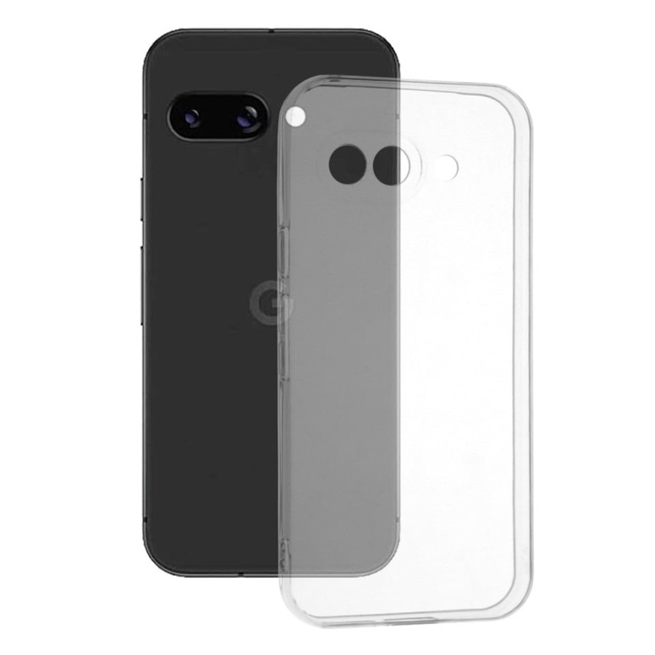Husa pentru Google Pixel 9a, SKYDDAR INNOVATION, ClearGuard, din silicon transparent, set cu sticker, Transparenta