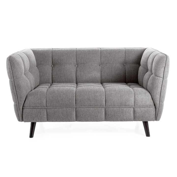 Canapea gri din textil pentru 2 persoane Castello The Home Collection