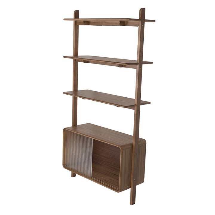 Biblioteca maro inchis din lemn 180 cm Rise Zuiver