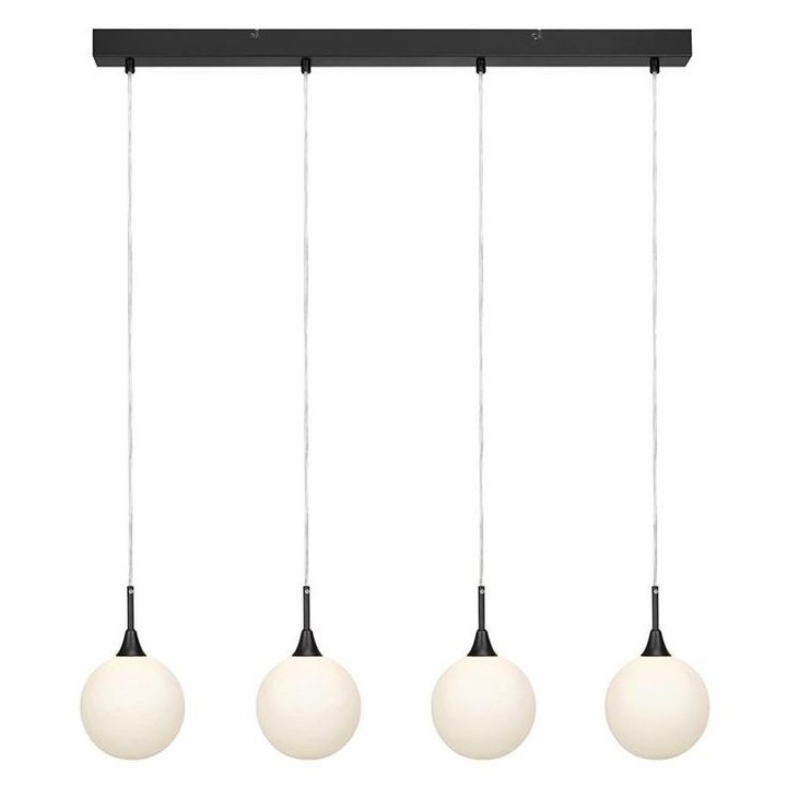 Lustra neagra din metal cu 4 becuri Quattro Markslojd