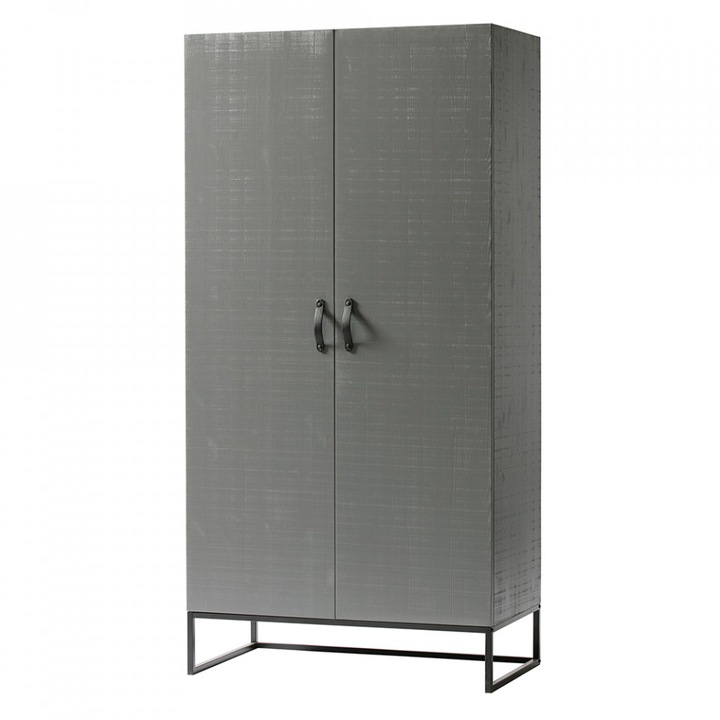 Dulap gri din lemn 195 cm Morris Woood