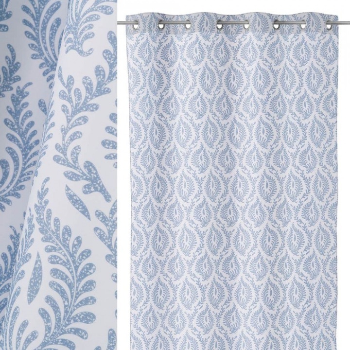 Draperie albastra/alba din fibre sintetice 140x260 cm Cindy The Home Collection