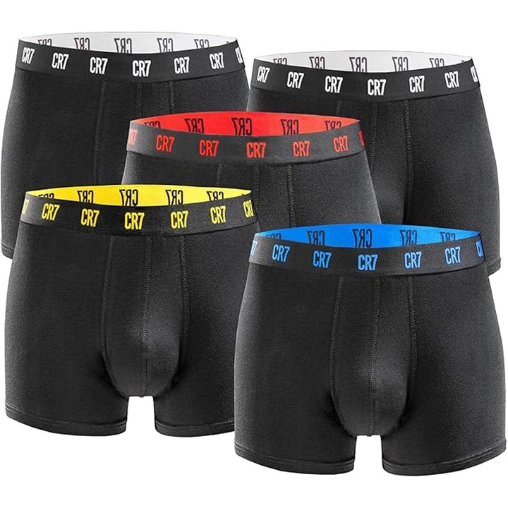 Boxeri barbati CR7 Boxershort 5-pack 8125-49-231431055, Negru