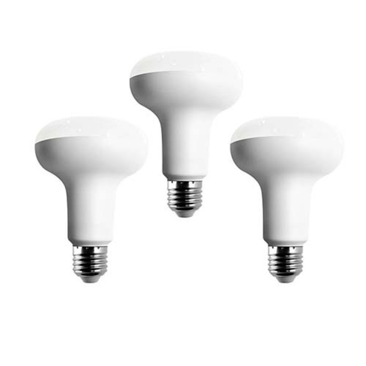 3 db-os LED izzó szett E27, spot R63, 7W Matt, 220V 360 fokos hideg fehér fény