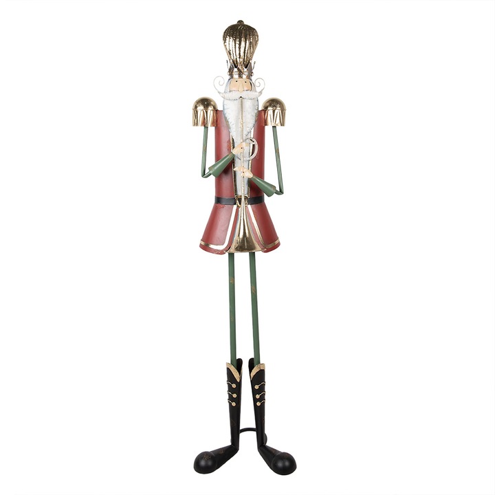 Mikulás figura, többszínű fém, 39x39x174 cm