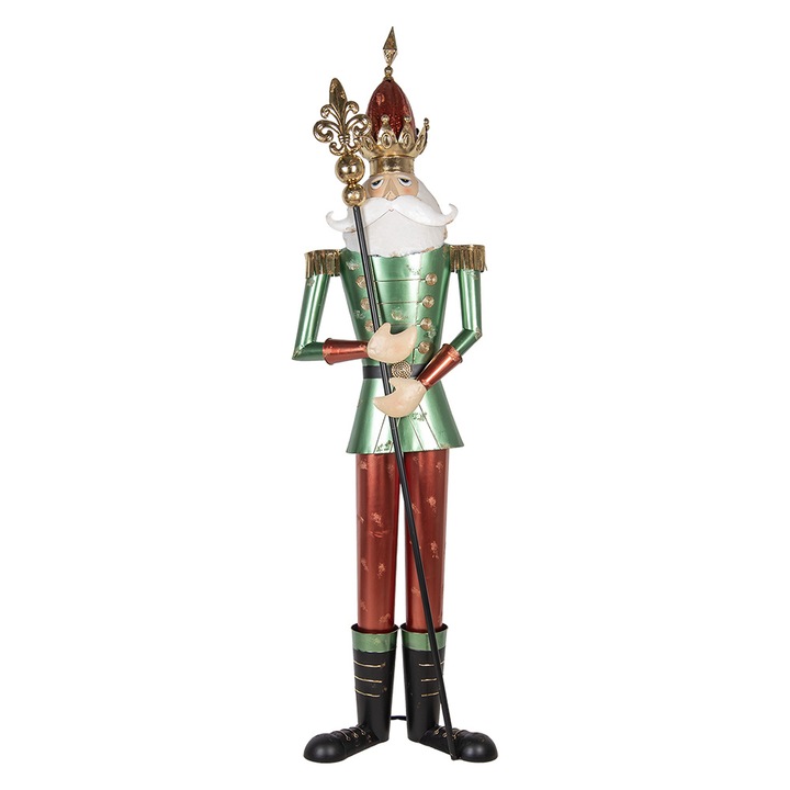 Mikulás figura, többszínű fém, 64x48x235 cm
