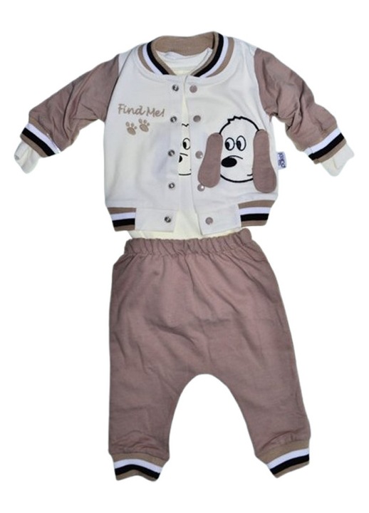 Compleu format din 3 piese, pentru baieti, Mini Junior 1401B2, Bej 122129
