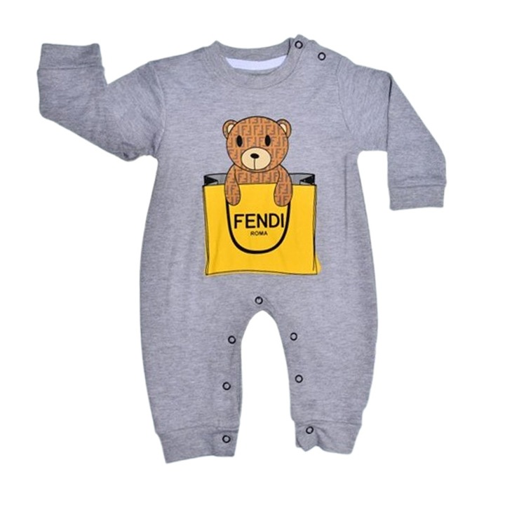 Salopeta cu maneca lunga, pentru baieti, Mini Junior 2708G, Gri 122138