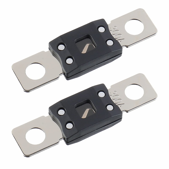 Set 2 Fuzibile ANM 300A, PsAyl®, 32V, pentru automobile, camioane, utilaje agricole, argintiu/negru, 68.85x19.2x10mm