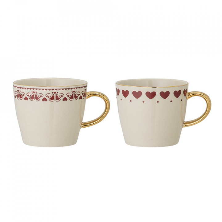 Set 2 cani multicolore din ceramica 300 ml Joolly Bloomingville