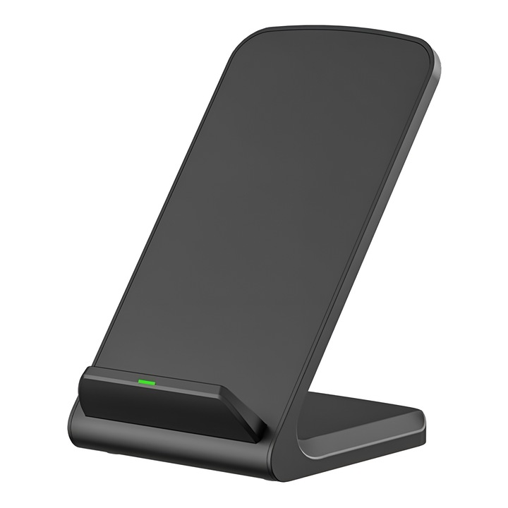 Магнитно безжично зарядно за настолни компютри 15W, Qi съвместимо, USB-A кабел 100 см, черно