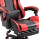 Геймърски стол SpeedX GT Racing, екокожа, с регулируема поставка, ергономични възглавници и поставка за крака, червен с черно