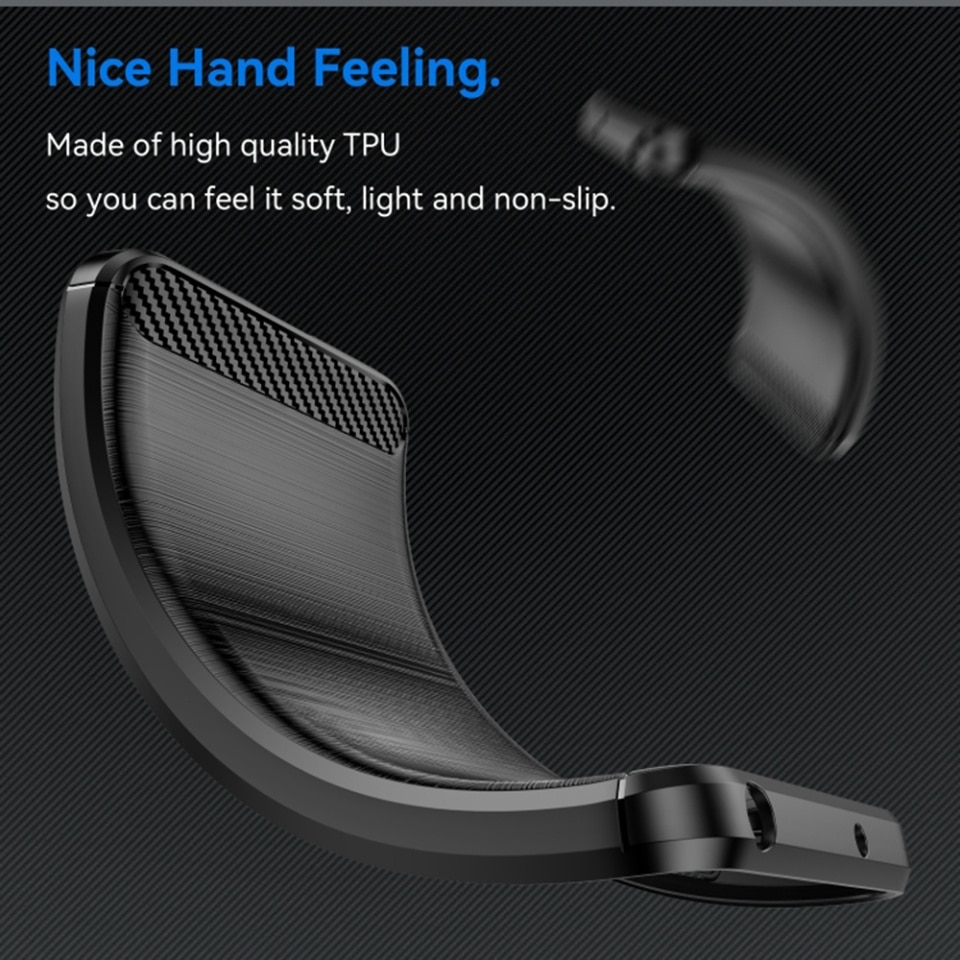 Husa pentru OnePlus 12R, SKYDDAR INNOVATION, Carbon Silicone, din Silicon Slim, cu textura Fibra Carbon, set cu sticker, Negru