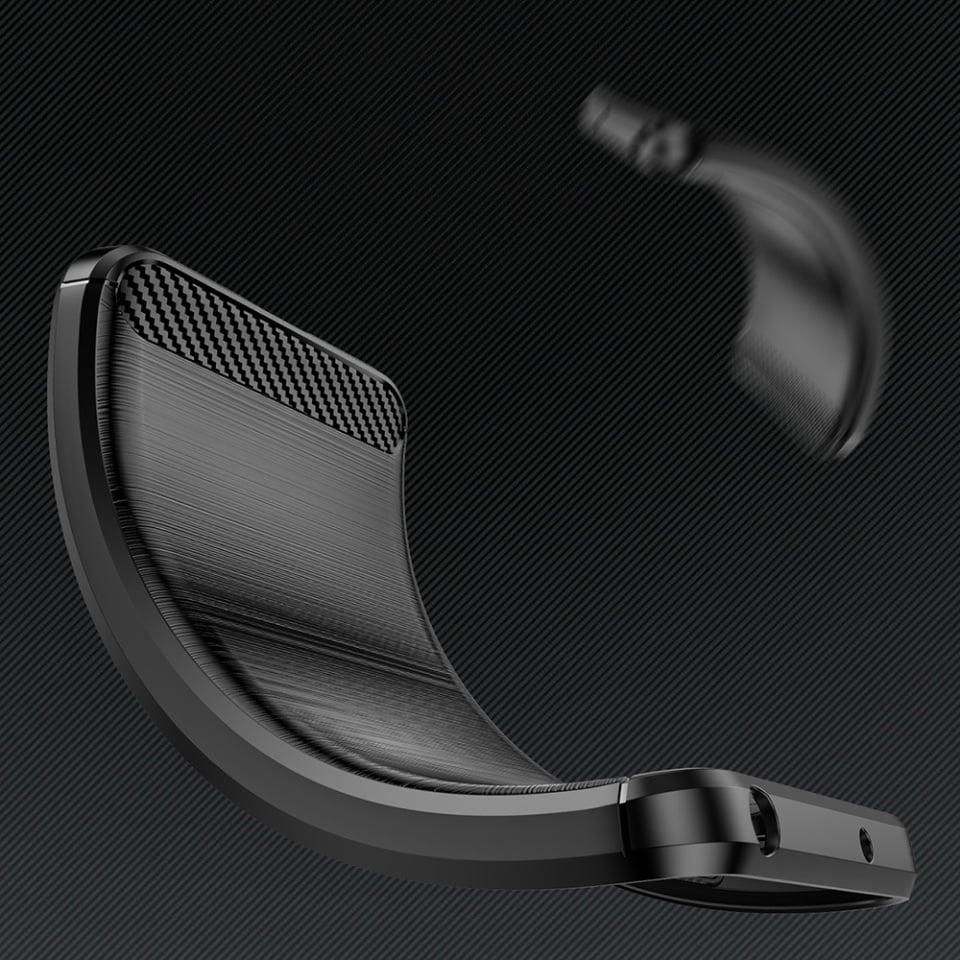 Husa pentru Google Pixel 7a, SKYDDAR INNOVATION, Carbon Silicone, din Silicon Slim, cu textura Fibra Carbon, set cu sticker, Negru