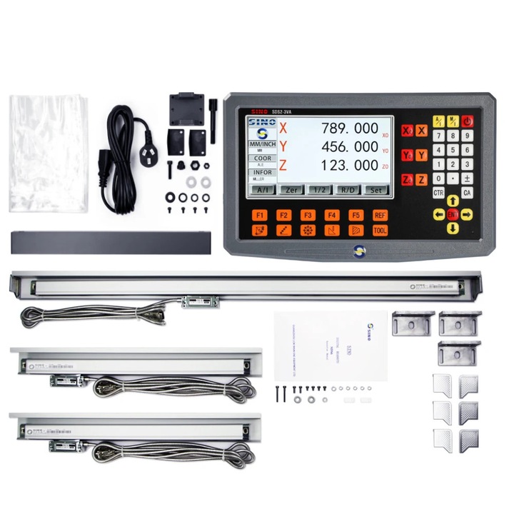 Digitális leolvasó rendszer, nagy LCD kijelző, nagy pontosságú mérés, 3 tengelyes beállítás, 21,5x33,5 mm