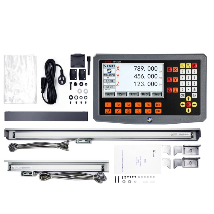 Digitális leolvasó rendszer, nagyméretű LCD kijelző, nagy pontosságú mérés, 2 tengelyes készlet, 21,5x33,5 mm