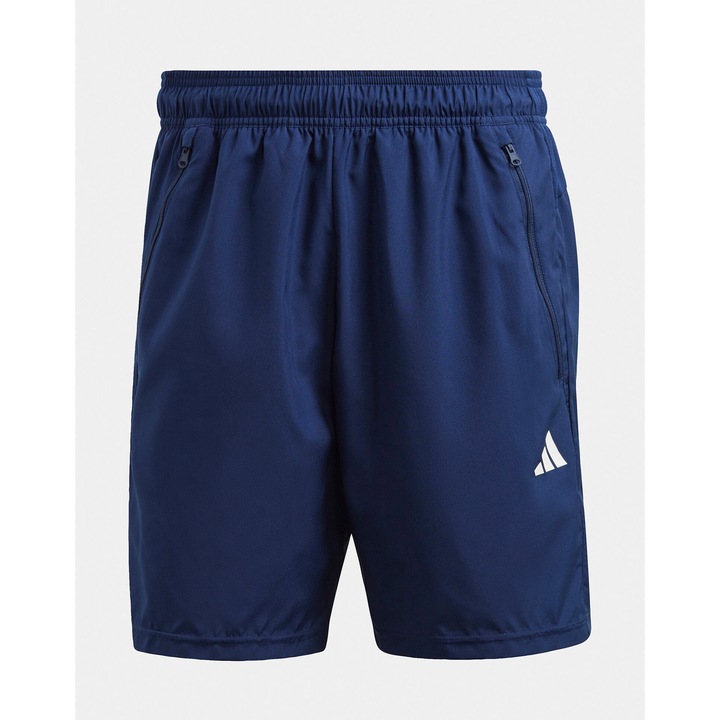 Pantaloni scurti pentru fitness cu buzunare cu fermoar, Bleumarin