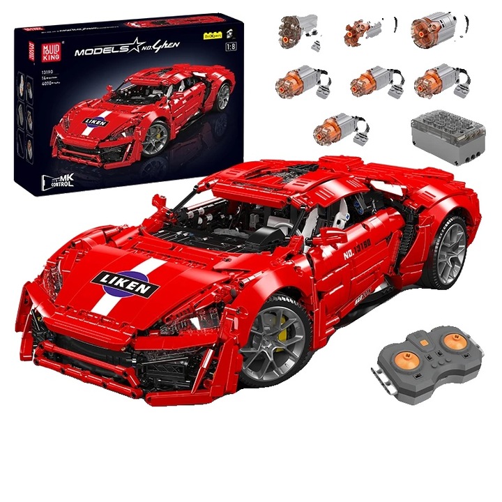 Set de constructie, model auto tehnic, 4070 piese, control de la distanta, plastic, mic