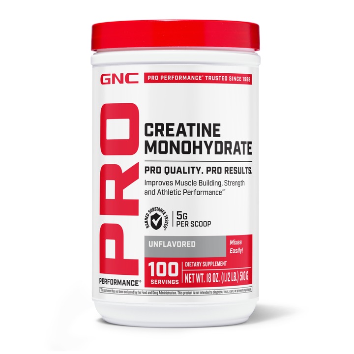 GNC Pro Performance® creatine monohydrate, creatina monohidrata, fara aroma, 510 g