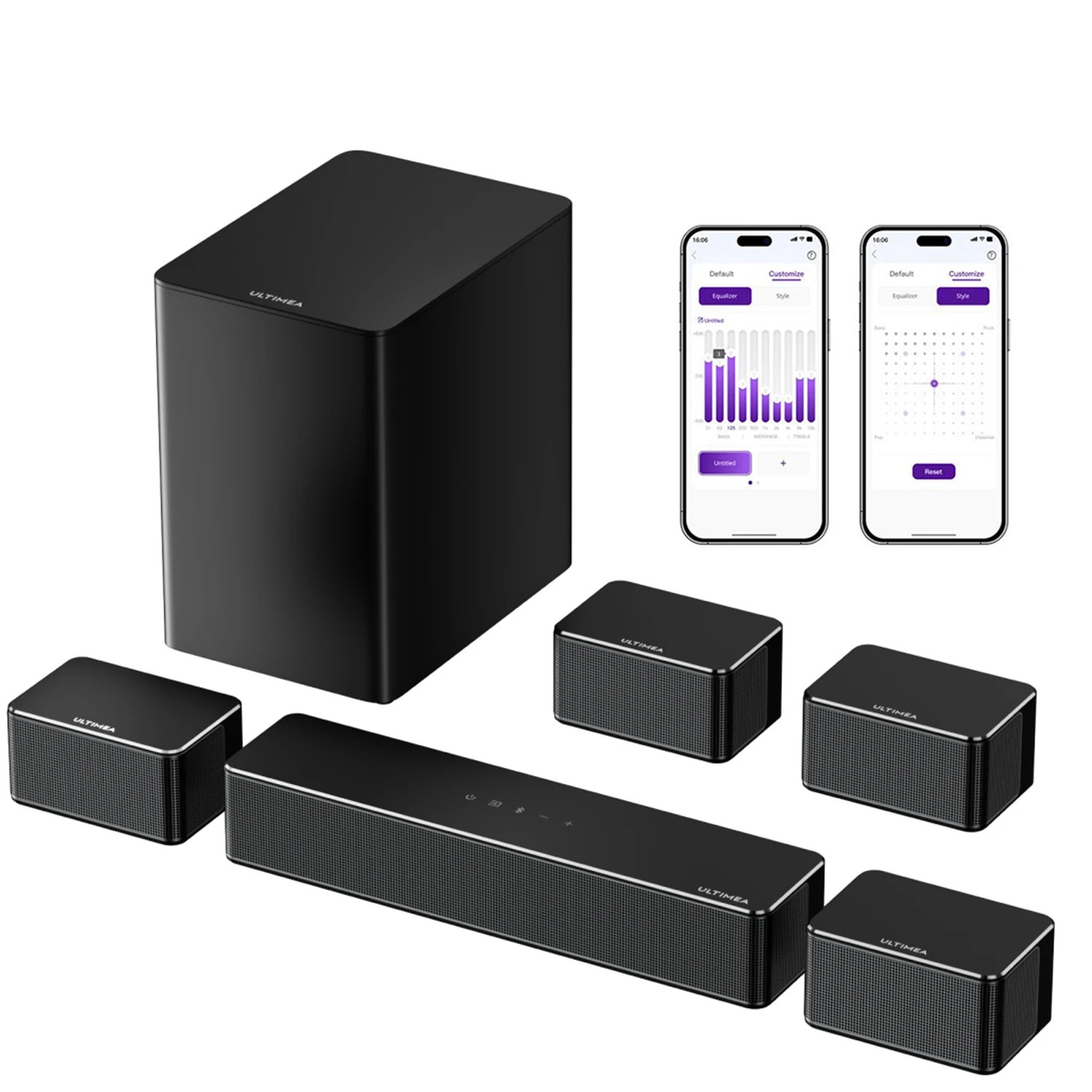 Soundbar, 7.1, Surround Sound, Subwoofer Wireless, 410W, HDMI, Bluetooth, Negru