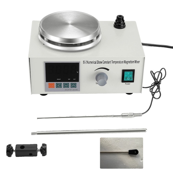 Mixer planetar VonShef 2000031, putere 1000W, capacitate de lucru 3L, 8 setari de viteza si functie de impuls, 3 atasamente, culoare rosu
