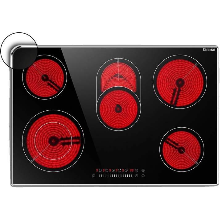 Elektromos főzőlap, 8400W, 30.3"x20.5"x1.7", fekete kerámia, gyermekzár