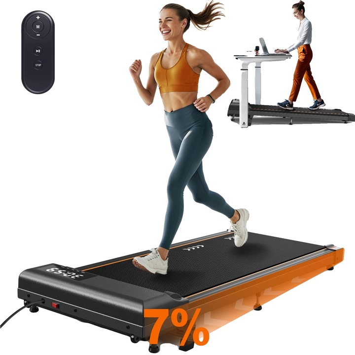 Futópad, 100 kg teherbírás, 1-6 km/h sebesség, állítható dőlésszög, 80x30cm