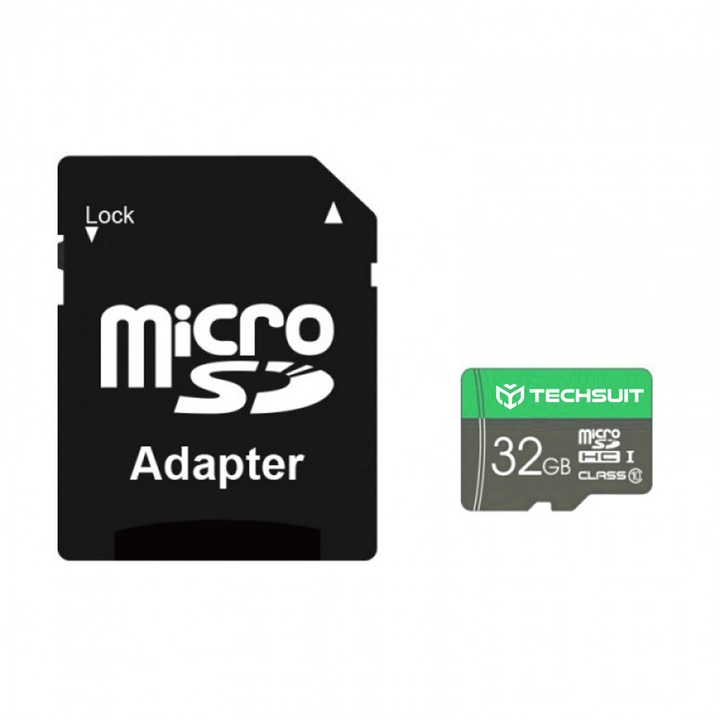 Card de memorie Memory Card THCM11 (THCM11832) with Adapter, MicroSDHC, Class 10, 32GB Green Negru