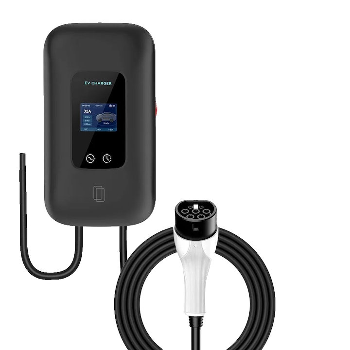 Statie de incarcare vehicule electrice, 7KW, 5M, control prin aplicatie WIFI, design compact, protectie IP66