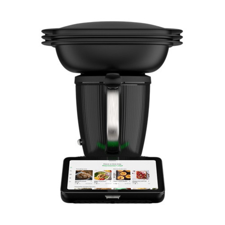 Кухненски робот Vorwerk Thermomix TM7, 2000W, 10-инчов сензорен екран, капацитет на купата 2.2л, черен, пълен комплект с аксесоари