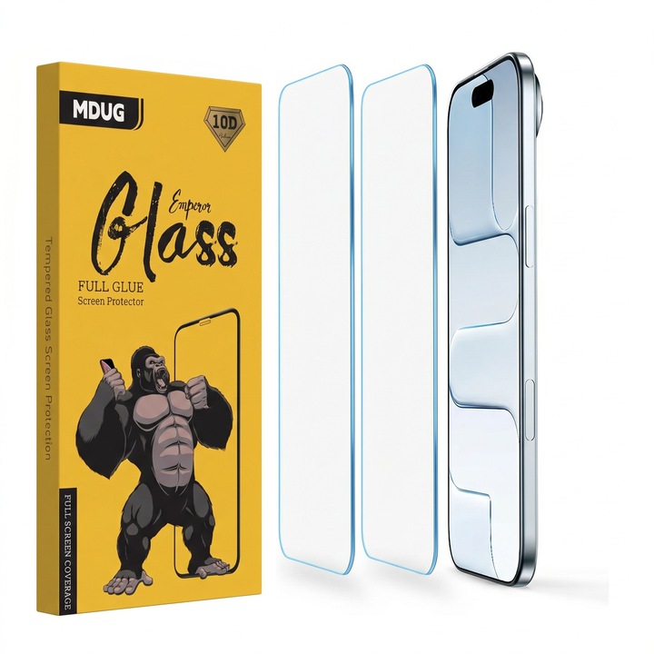 Set 2 Folii Protectie pentru iPhone 17 Air, Sticla Temperata 9H+, Claritate Super HD, Tratament Oleofob si Anti-Amprente