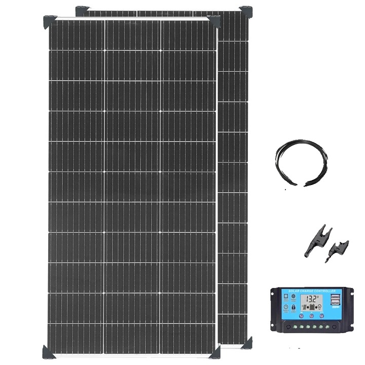 Kit solar 240W, eficienta 24%, constructie durabila, dimensiuni standard