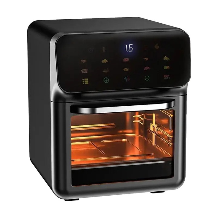 Friteuza dubla cu aer cald Transa Electronics, fara ulei, 9 programe, 9L, 2800W