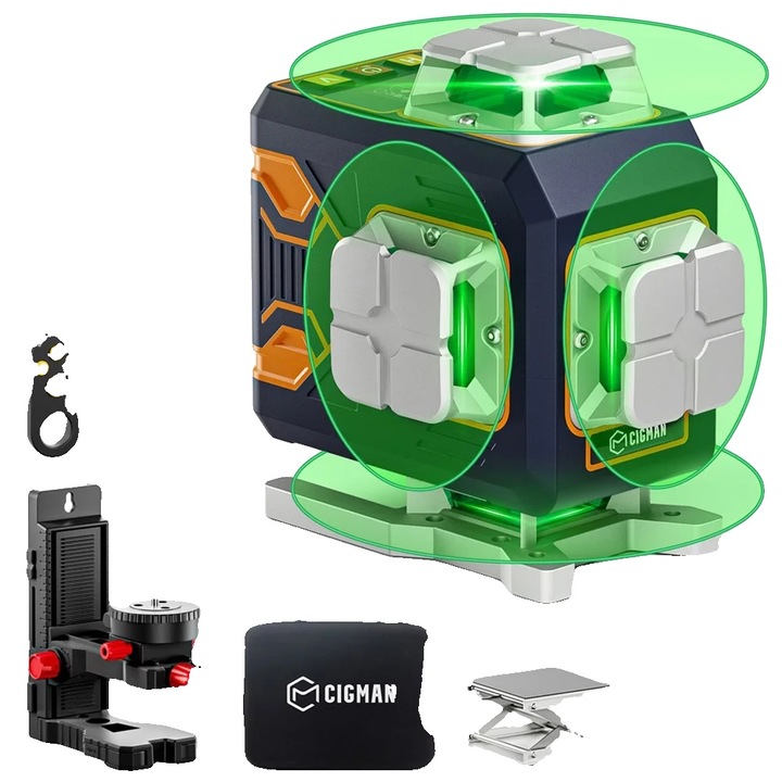 Nivela laser 4x360, control Bluetooth, 2600 mAh, set complet accesorii