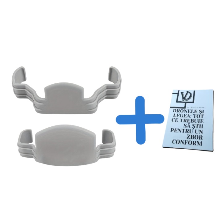 Сив държач за пропелери за DJI Mini 4 Pro, Mini 3, Mini 3 Pro, Каишка за защита на перките на дрона, Брошура Законодателство за дронове