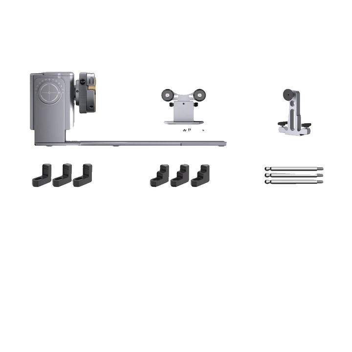 Lézergravírozó forgatókészlet, ezüst/fekete