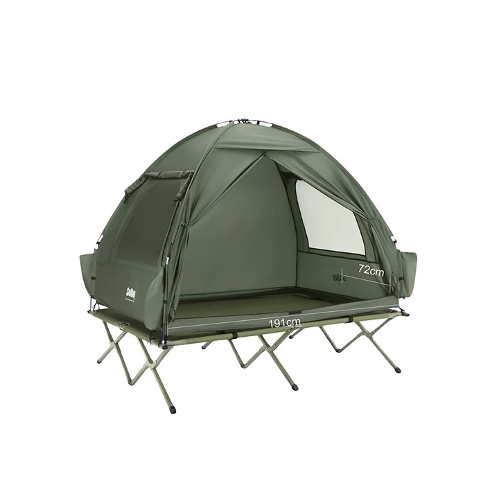 Cort camping, montare usoara, carlig pentru lanterna, verde, 193x145x185cm