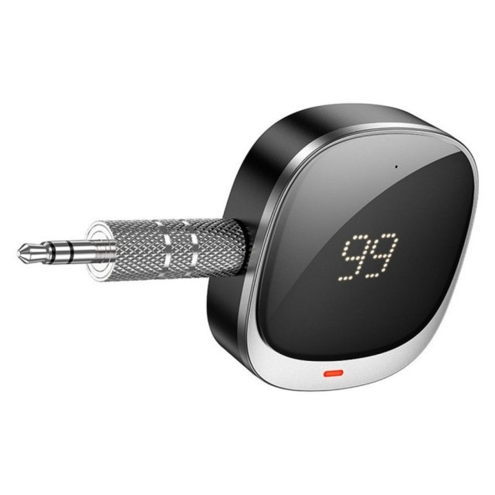 Receptor Bluetooth Hoco E80, mini jack 3.5mm, hands-free, negru, 44.5x47x10.4mm