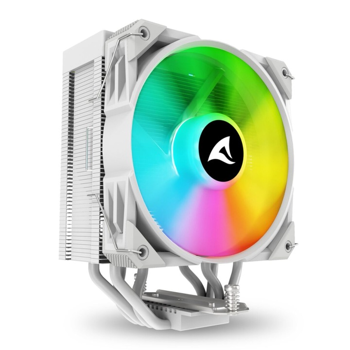 Sharkoon A40 RGB PC ventilátor, 12 cm, fehér, 120 mm, 1800 rpm, önszerelő készlet