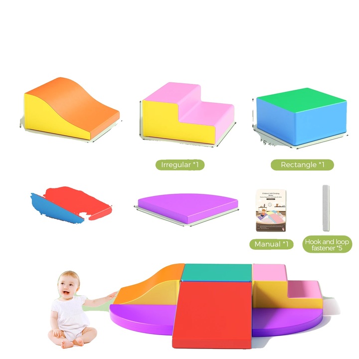 Set de jucarii de escalada, blocuri din spuma pentru joaca in interior, activitate de dezvoltare, alb