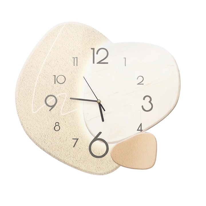 Dekoratív óra, művészi design, tartós anyag, 40x37cm